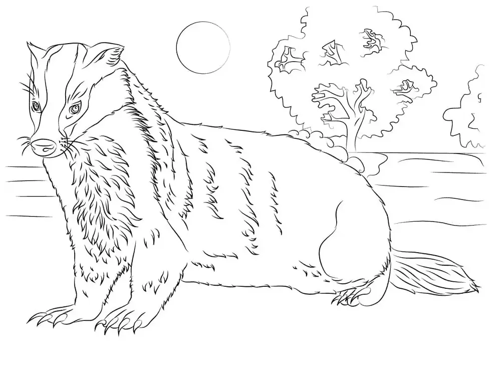 Badger coloring page printable coloring page