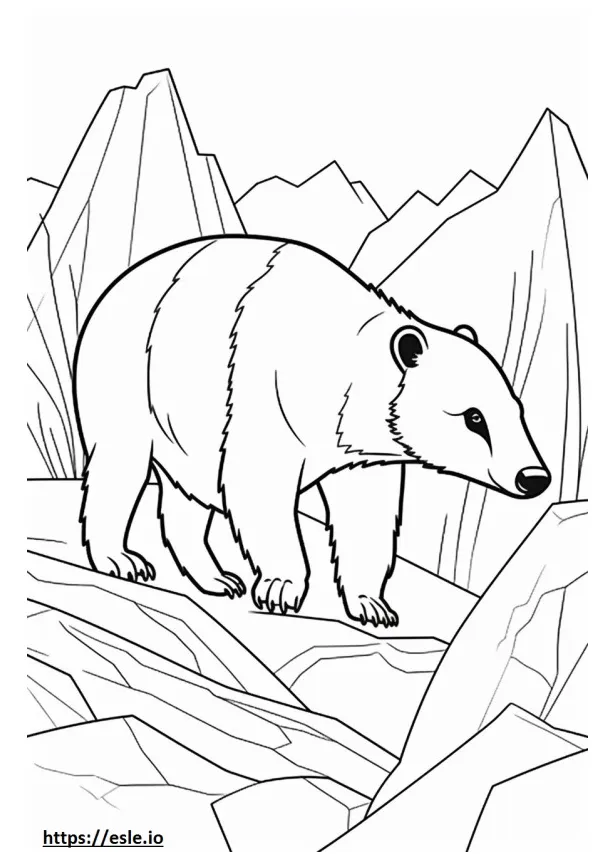 Badger friendly coloring page