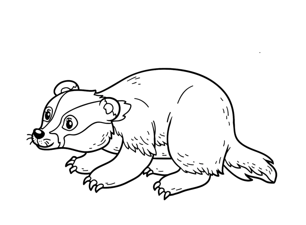 Simple badger coloring page free printable coloring pages