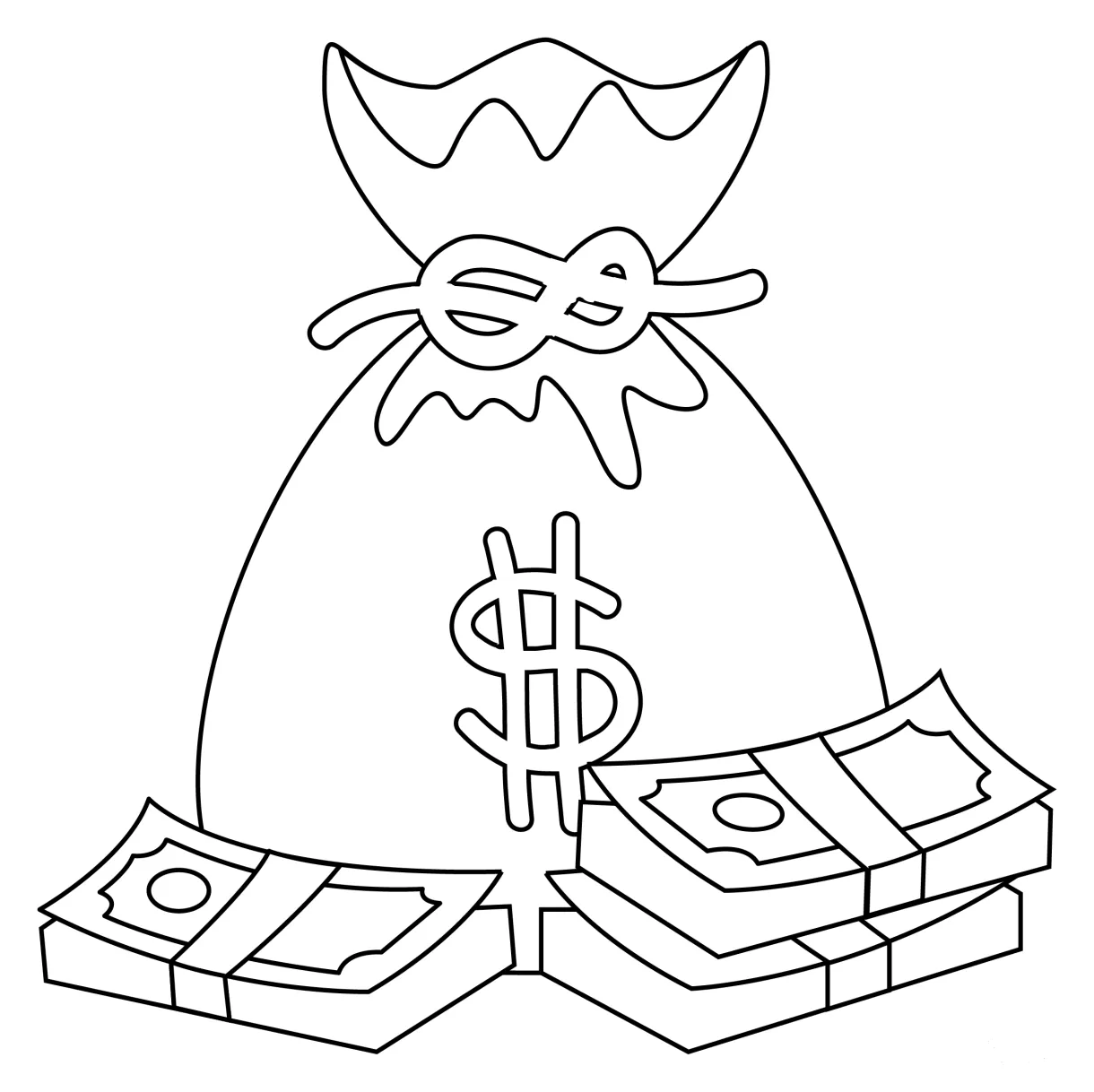 Money bag coloring page colouringpages