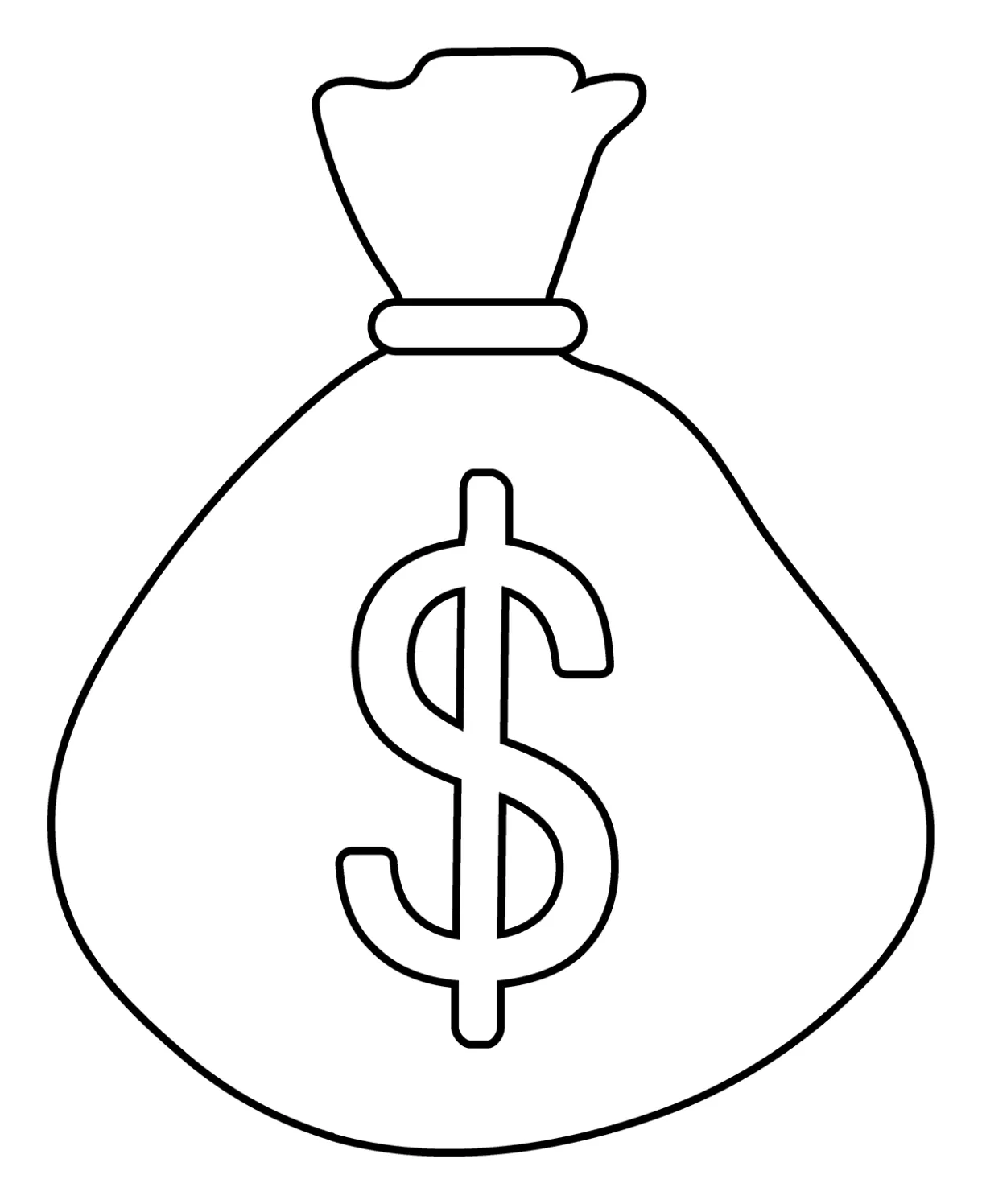 Money bag emoji coloring page colouringpages