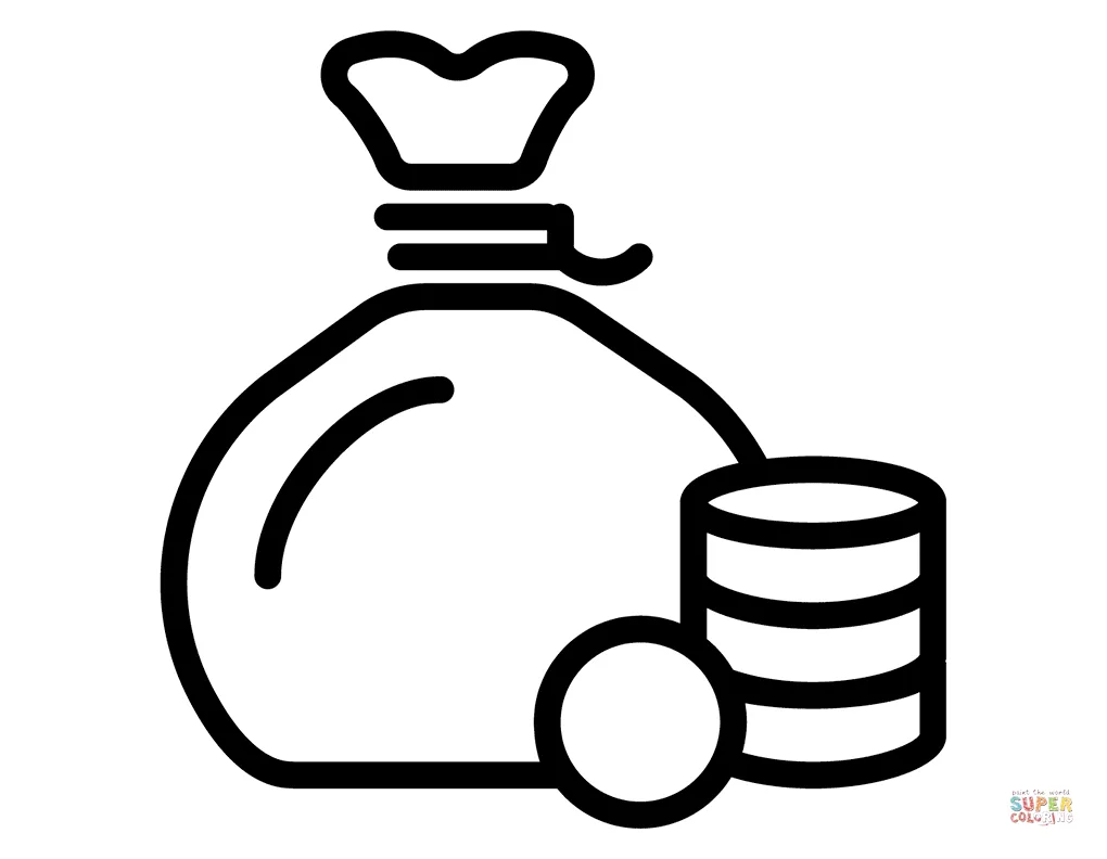 Money bag coloring page
