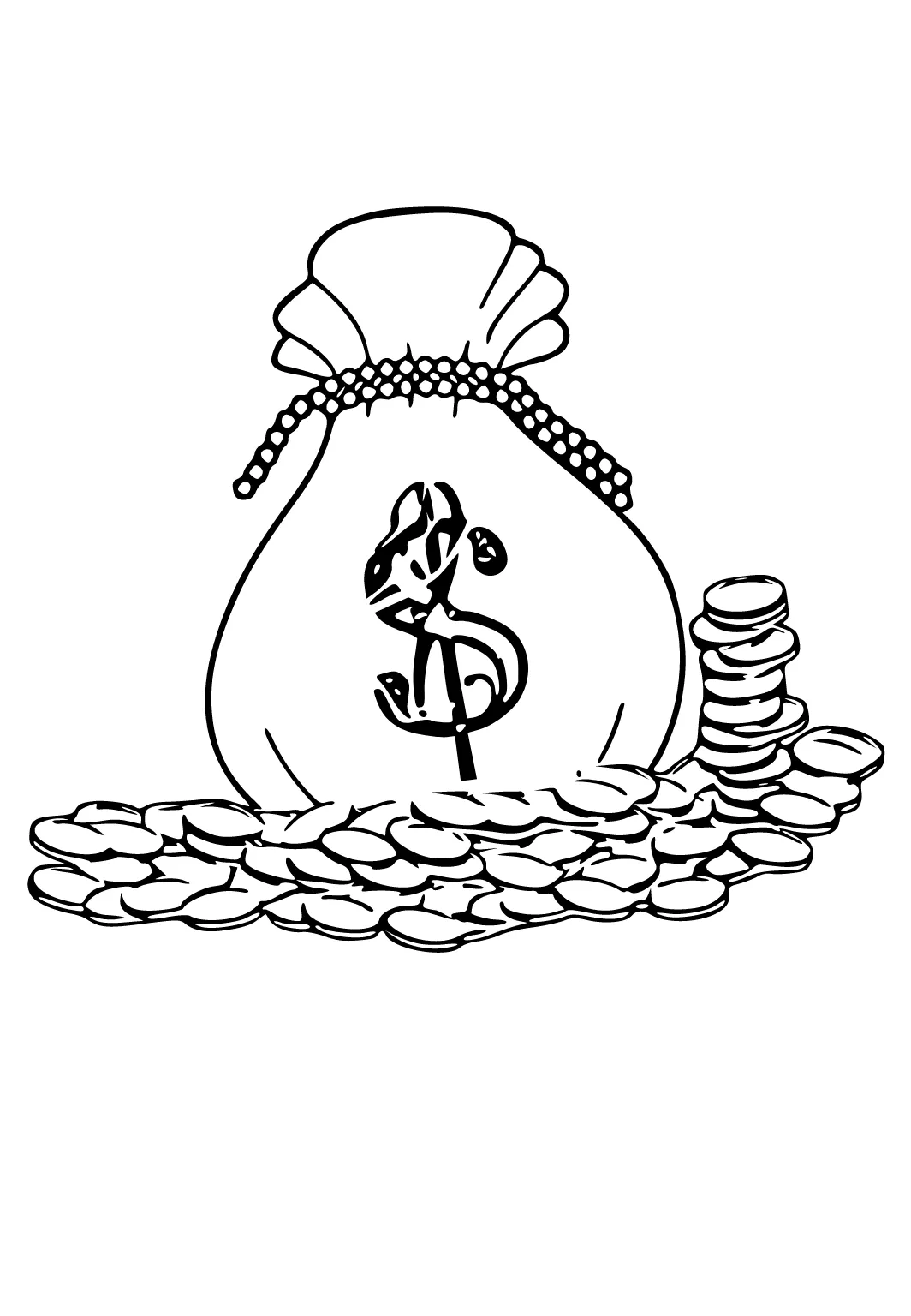 Money bag coloring page