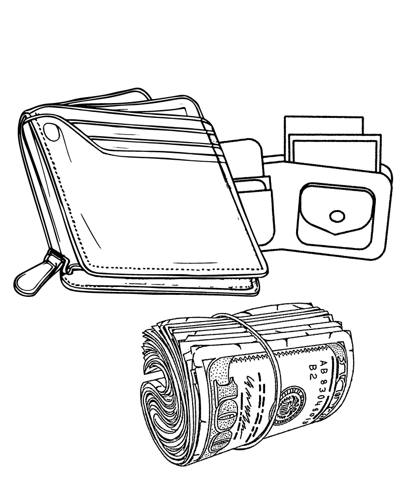 Money bag coloring page