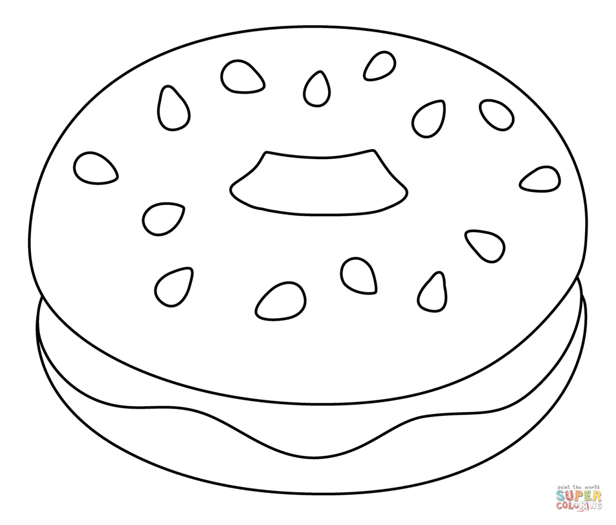 Bagel Emoji coloring page | Free Printable Coloring Pages