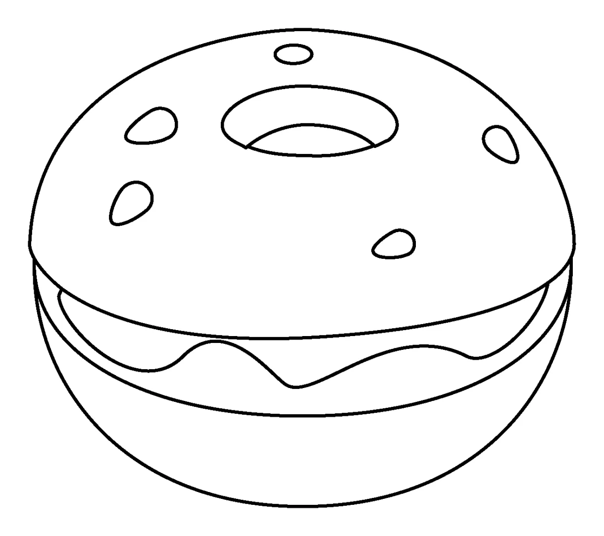 Bagel Emoji coloring page - ColouringPages