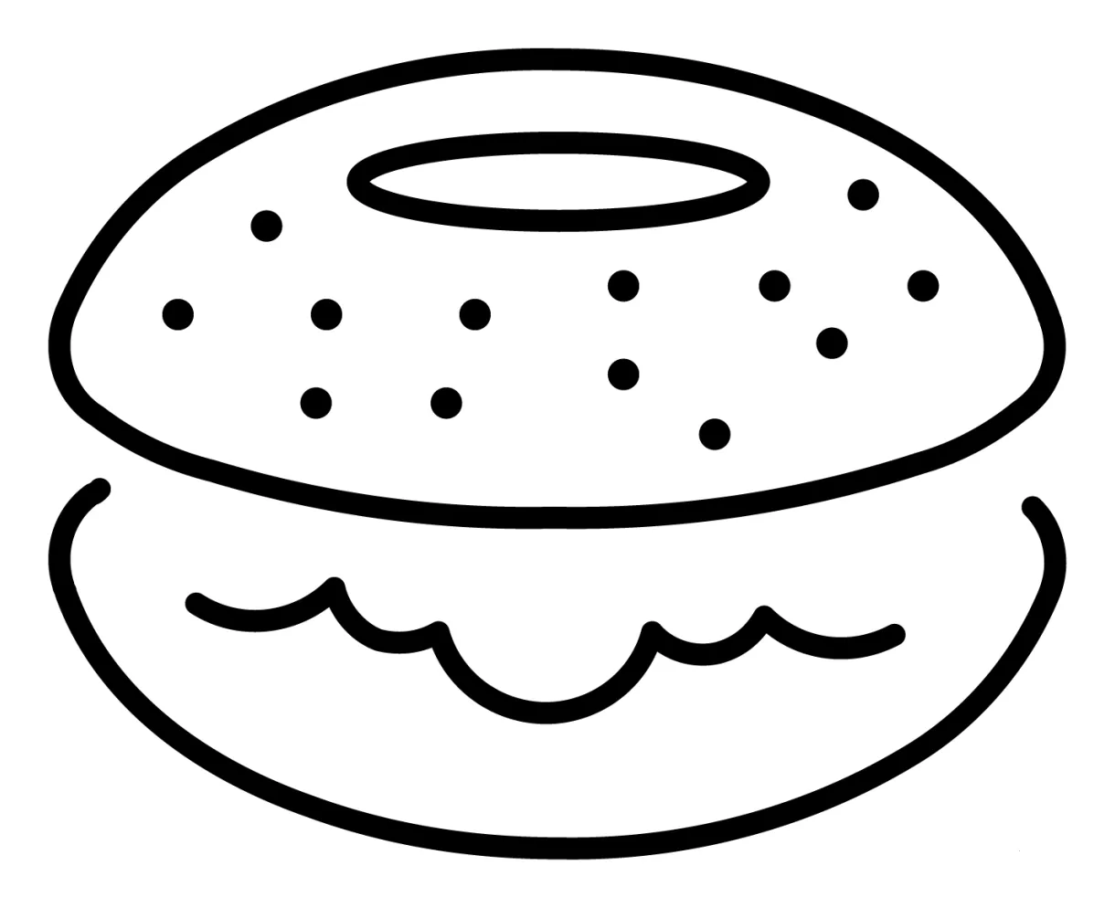 Bagel Emoji coloring page - ColouringPages
