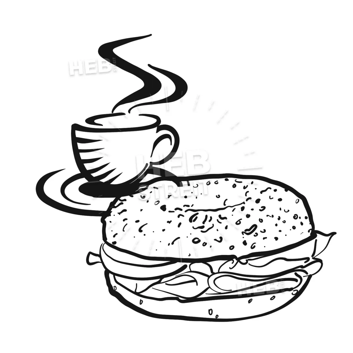 Bagel Coloring Page Coloring Pages