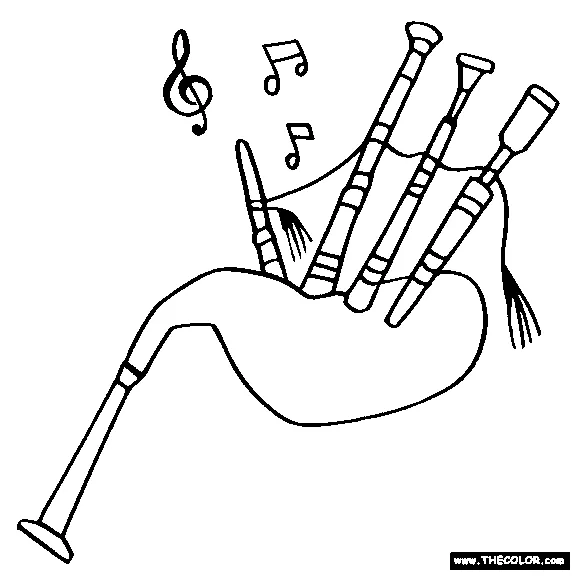 Color bag pipes artofit printable coloring page