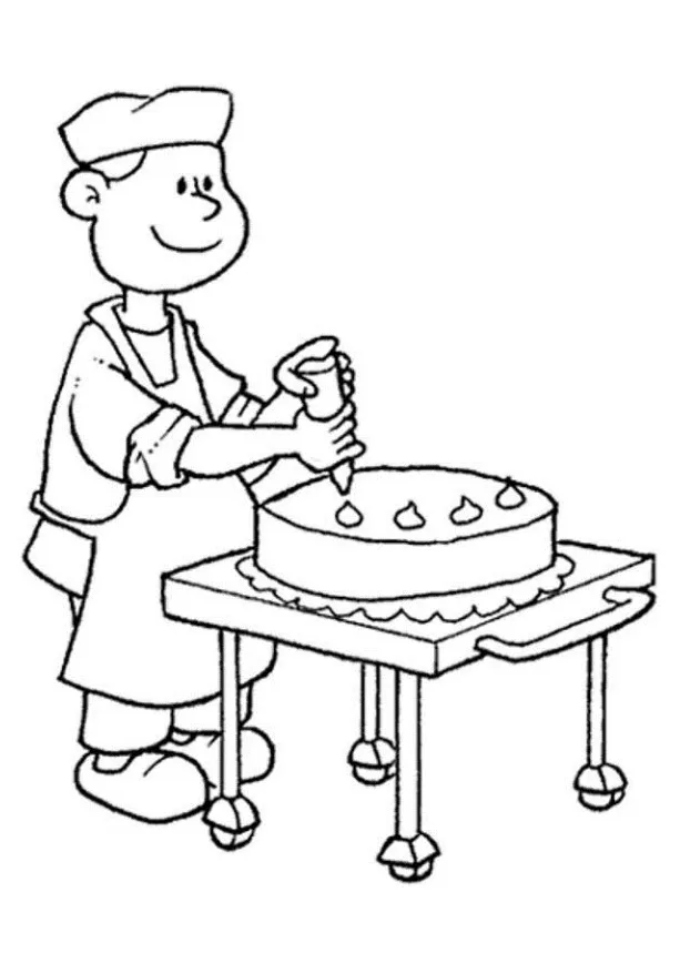 Kids-n-fun coloring page bakery bakery