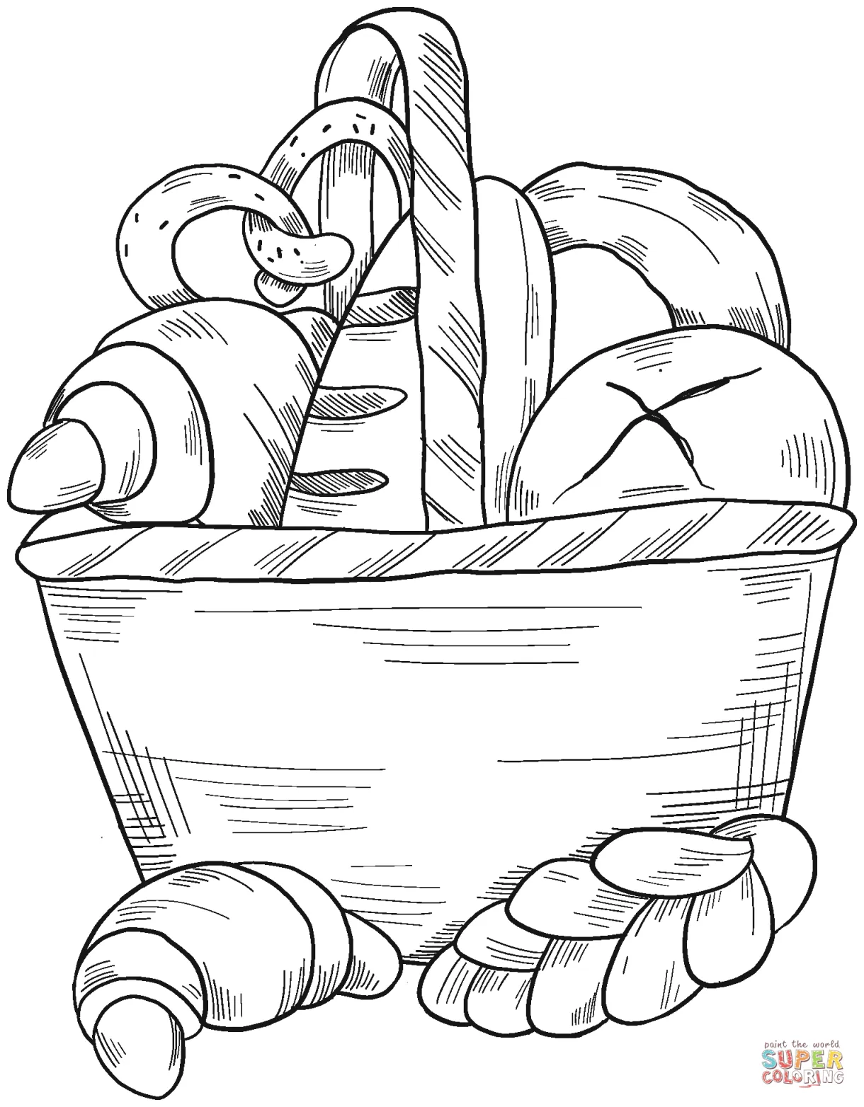 Basket with free printable coloring pages