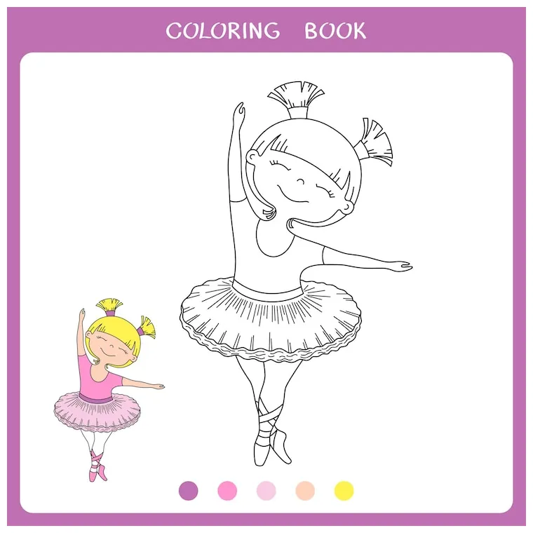 Premium vector vector illustration of ballet dancer for coloring book