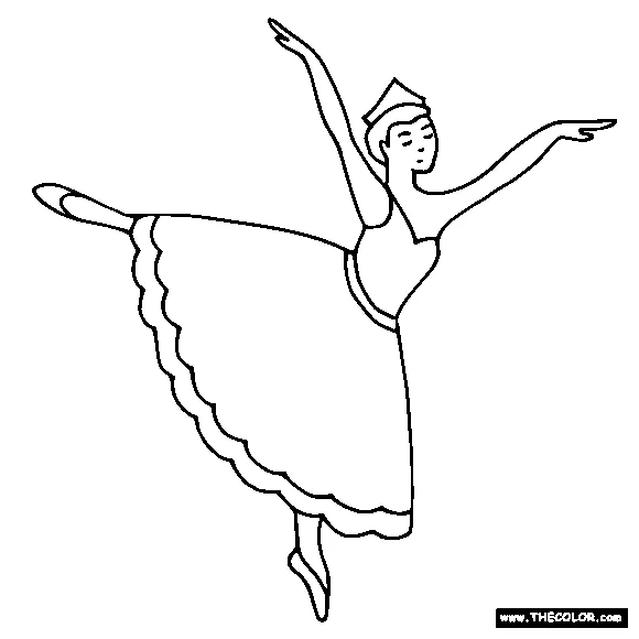 Ballerina and ballet dancer online coloring pages