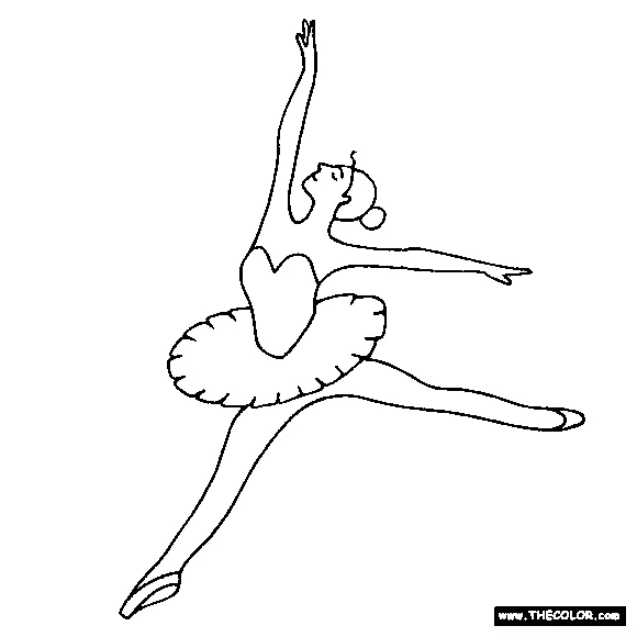 Ballerina and ballet dancer online coloring pages