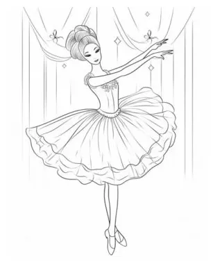 Ballet dancer coloring pages & coloring book printable coloring page