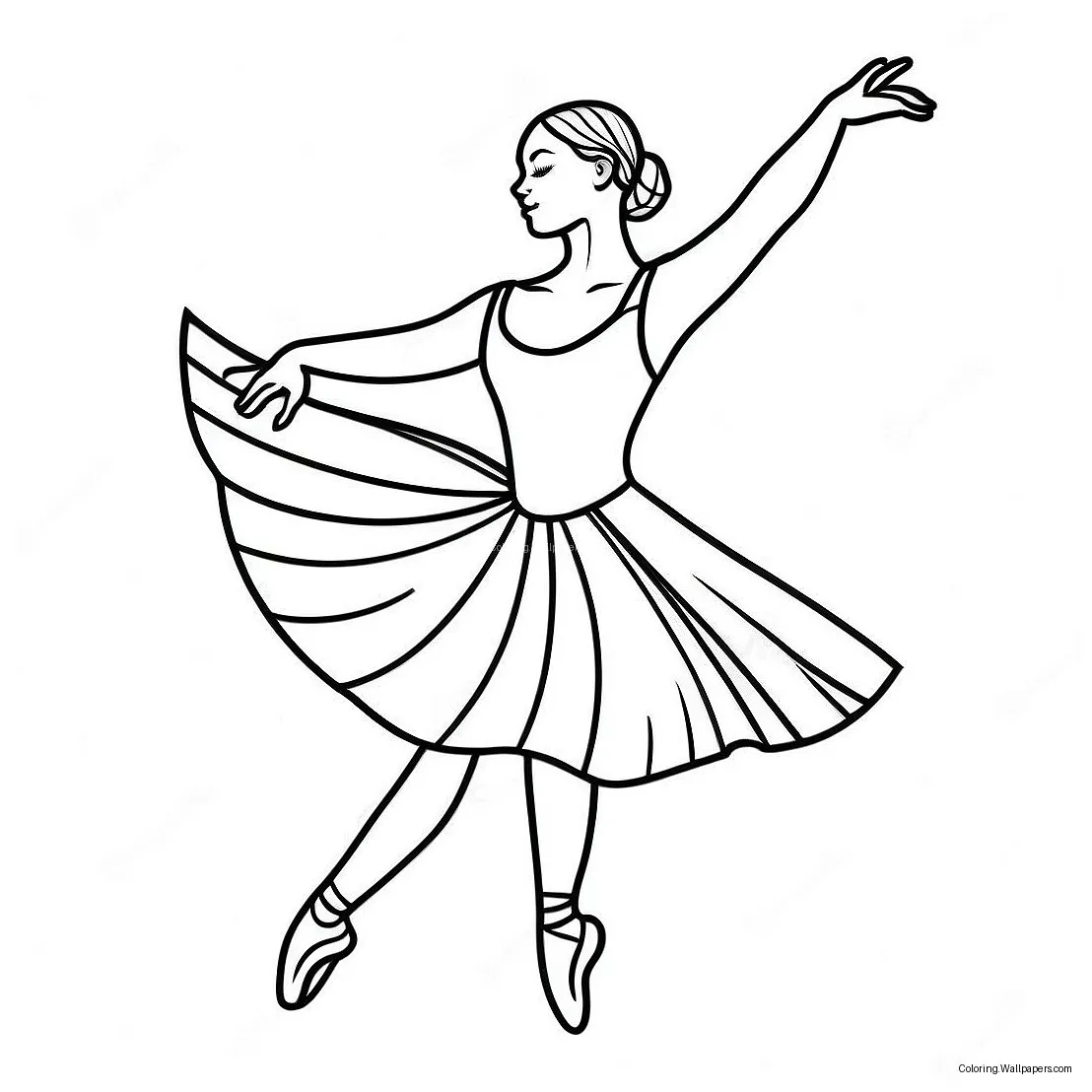 Ballet dancer in graceful pose coloring page 49084-38821
