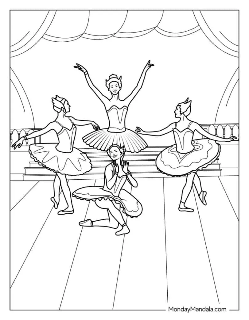 Coloring ballet chinese new year set coloring page coloring pages