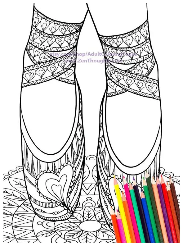 Coloring pages ballet slippers coloring dinosaur