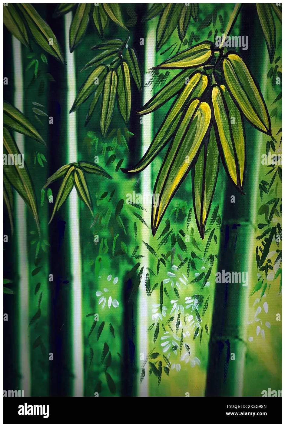Coloring page bamboo in the forest alamy