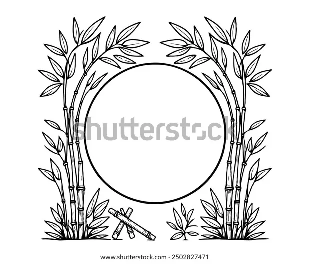 Bamboo Coloring Page Illustrations Vectors Stock Vector (Royalty Free