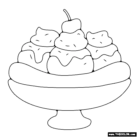 Banana split coloring page