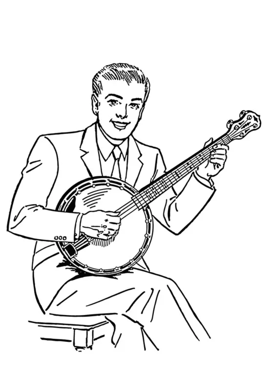 Coloring Page Banjo - Free printables - Img 13253