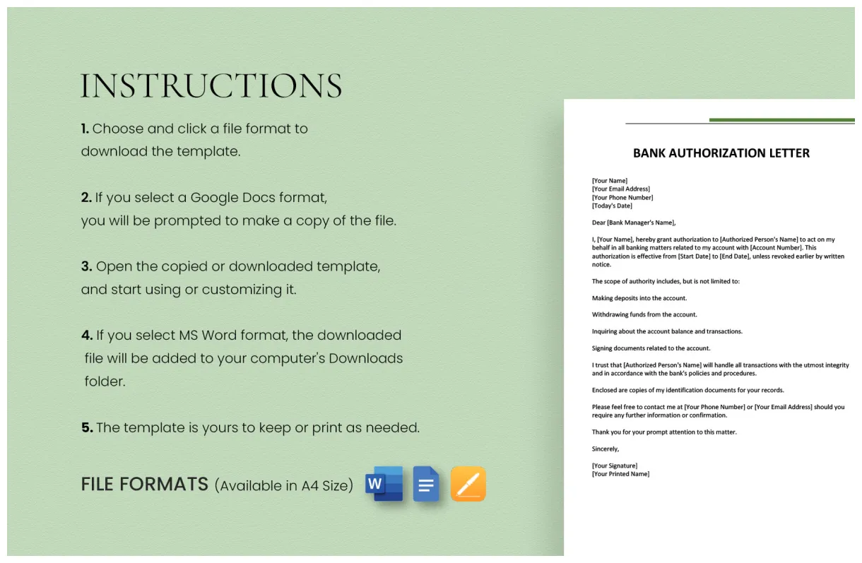 In word, google docs download template