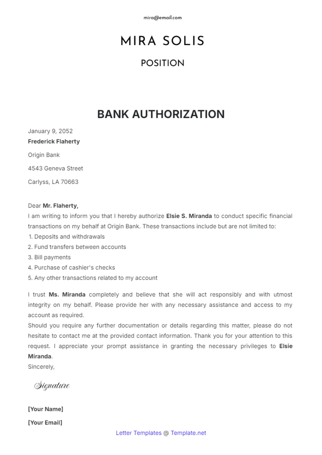 Free template to edit online