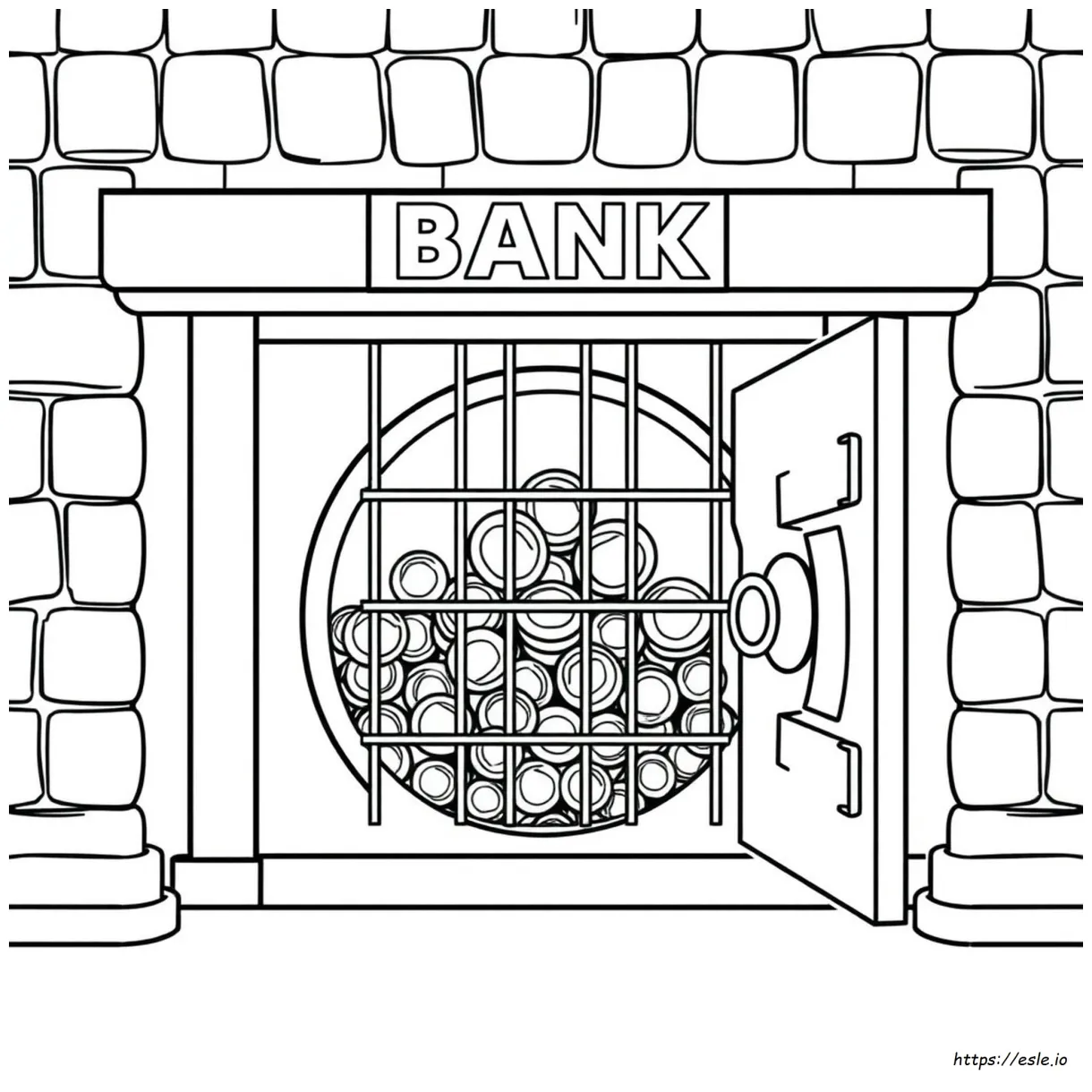 Bank themed coloring pages