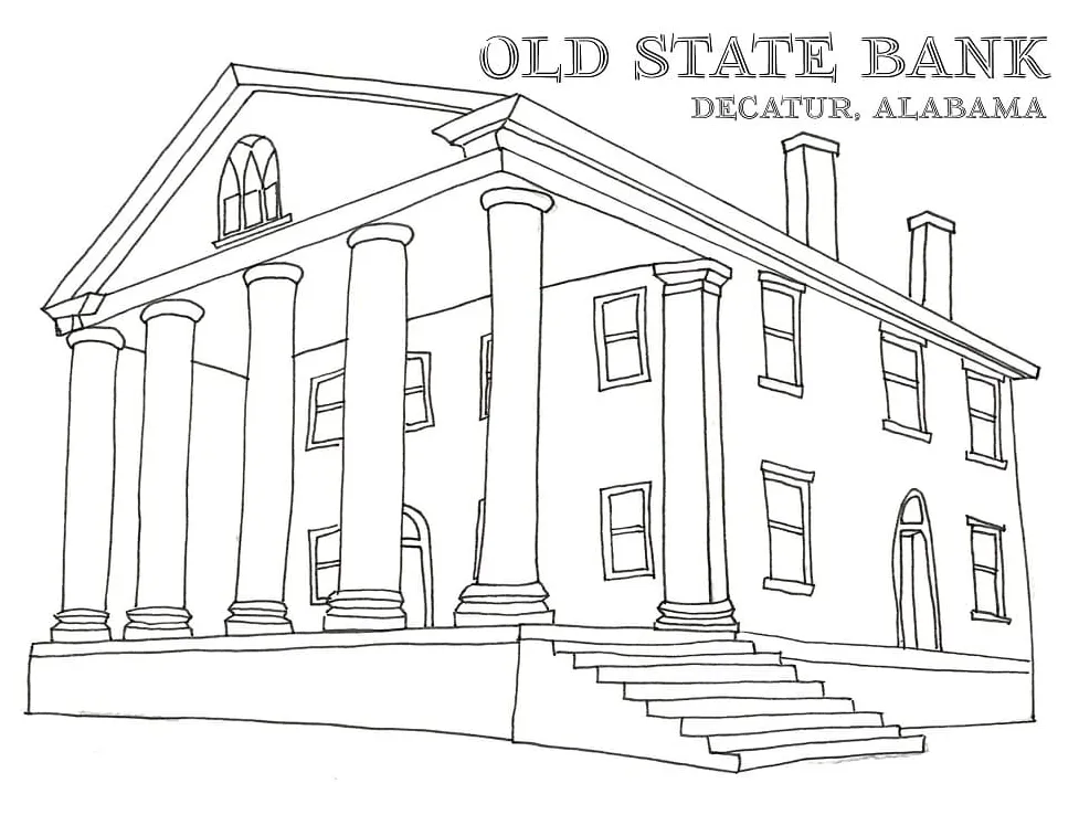 Bank coloring page
