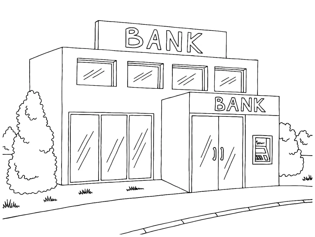 Bank Teller Coloring Page Coloring Pages