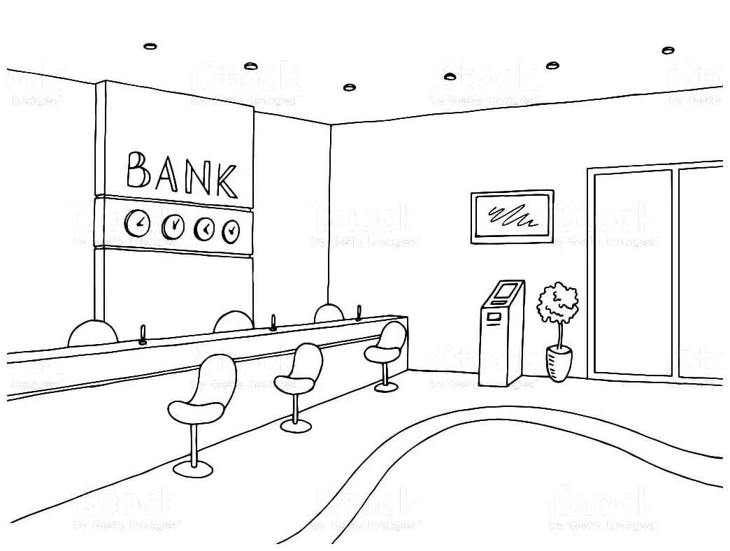 Print Bank Coloring Page - Free Printable Coloring Pages for Kids