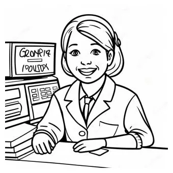 Happy Bank Teller Coloring Page (19613-15500)