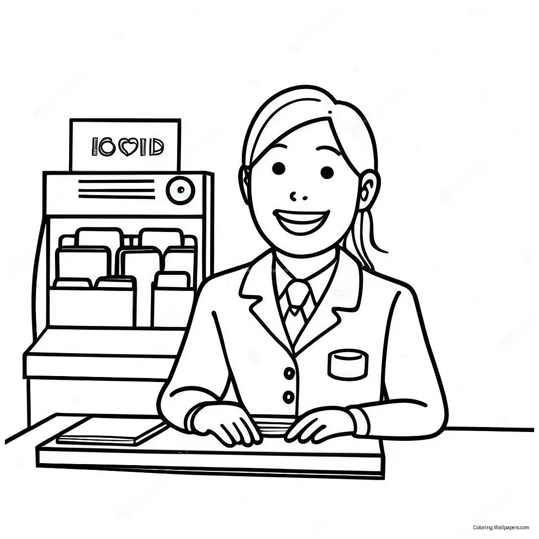 Happy Bank Teller Coloring Page (19613-15498)