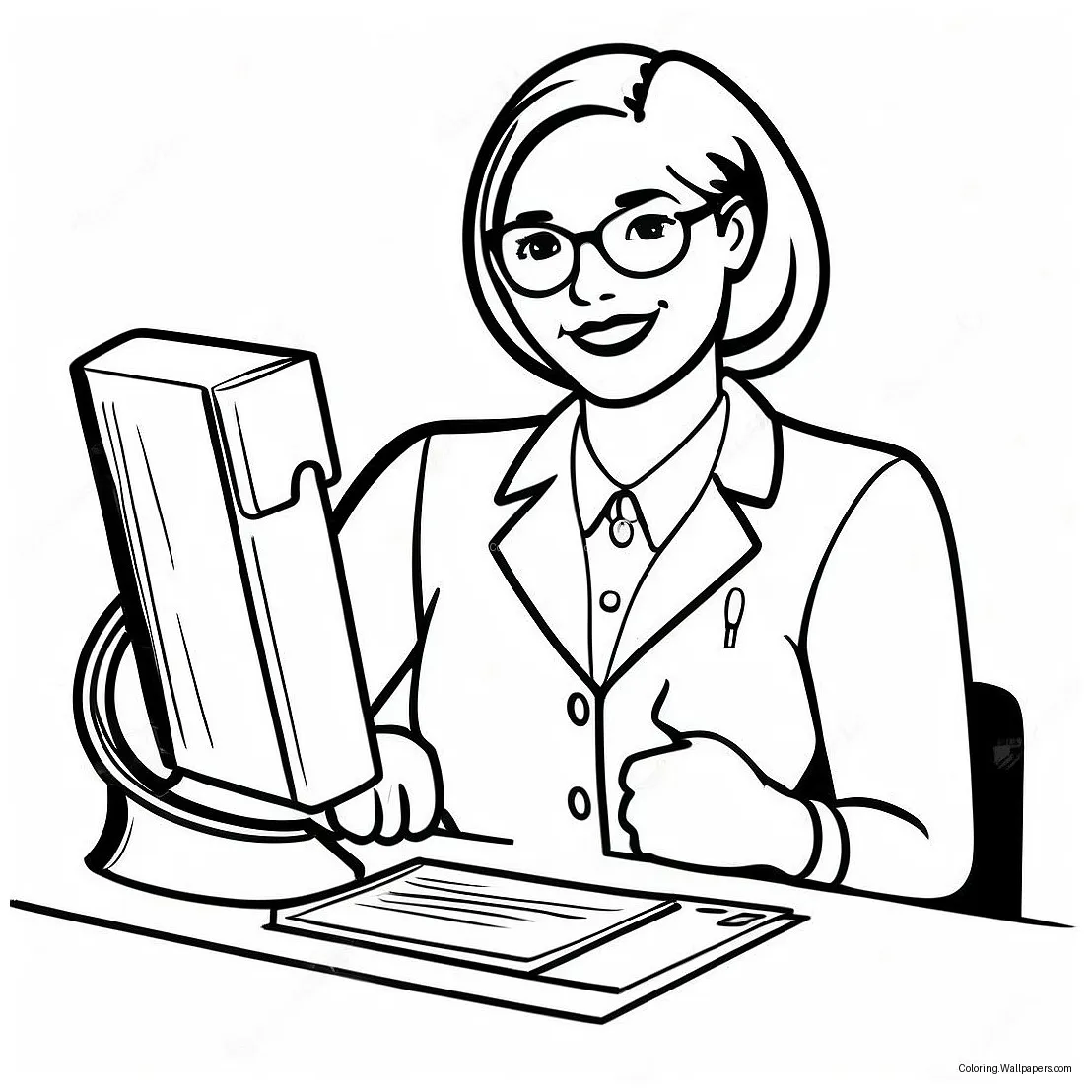 Happy Bank Teller Coloring Page (19613-15499)