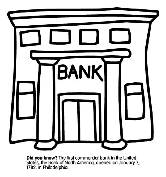 Printable Bank Coloring Pages - Coloring Cool