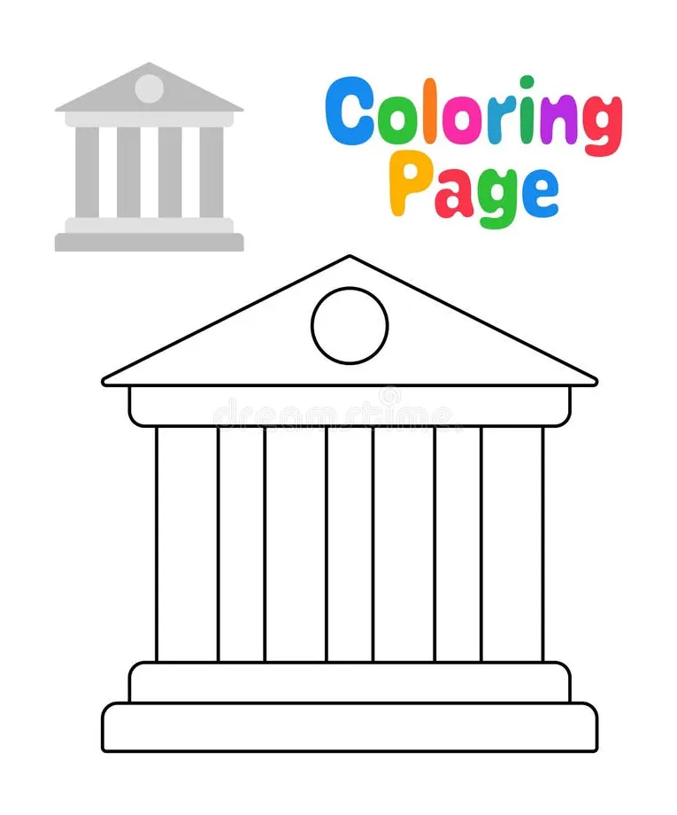 Coloring Page with Bank for Kids Stock Vector - Illustration of present