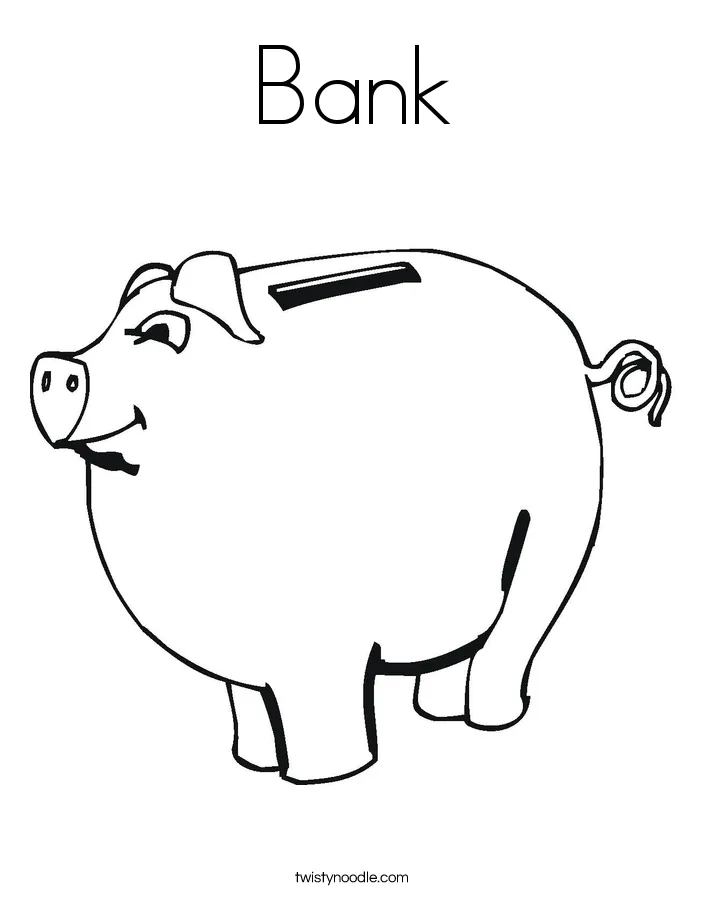 Bank Coloring Page - Twisty Noodle