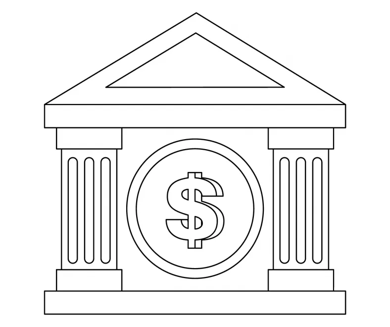Bank coloring page - ColouringPages