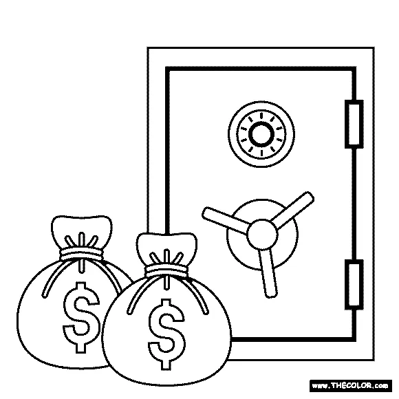 Bank vault coloring page