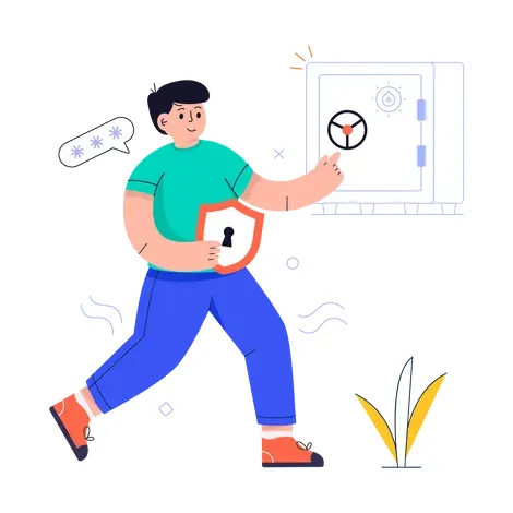 Best bank vault illustration download in png & vector format