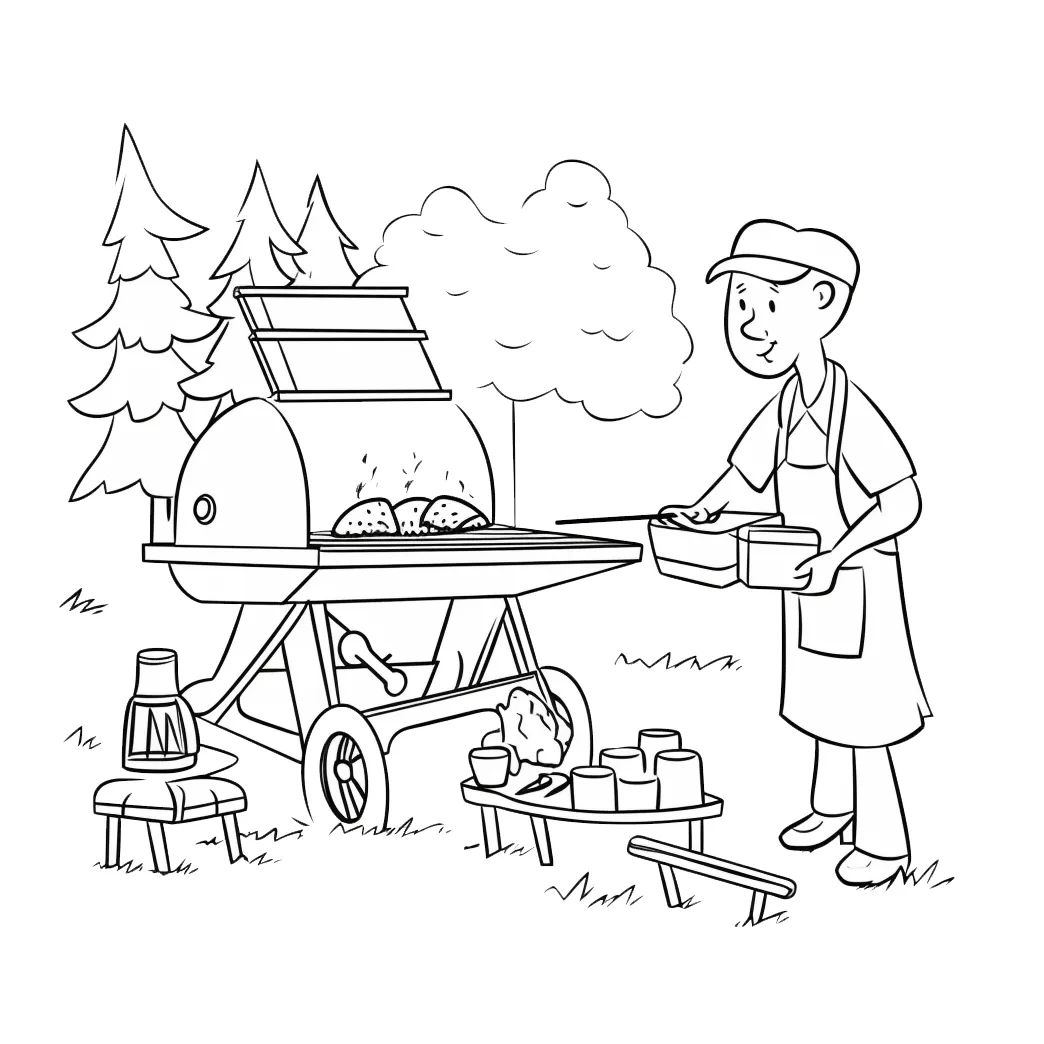 Barbecue coloring pages coloring corner