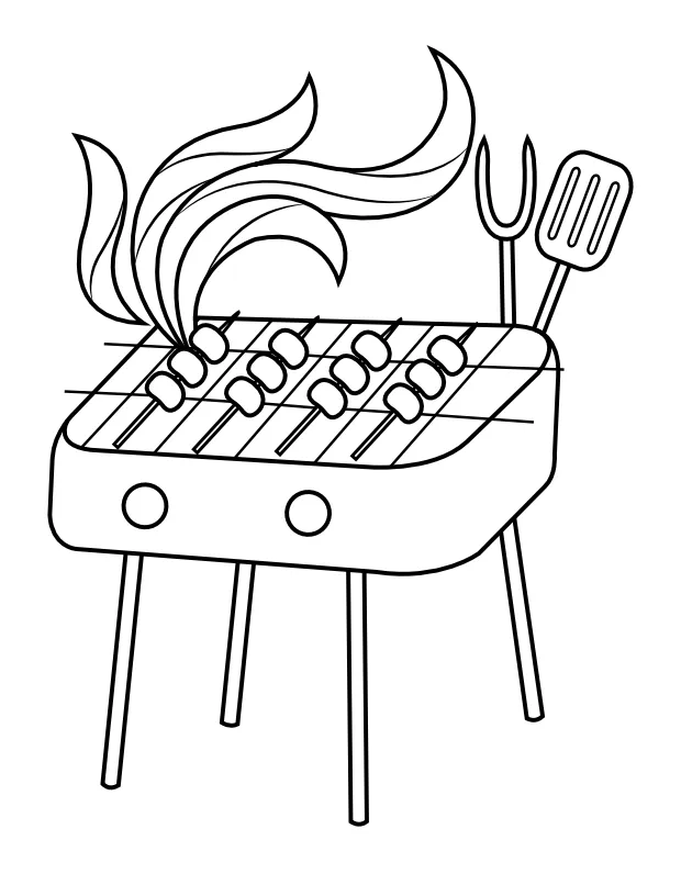 Barbecue grills coloring coloring pages