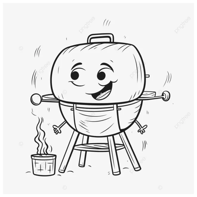Barbecue grills coloring coloring pages