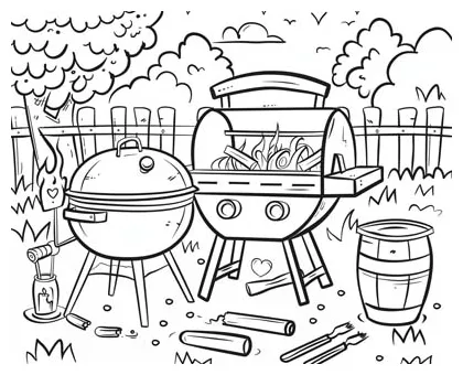 Barbecue coloring pages