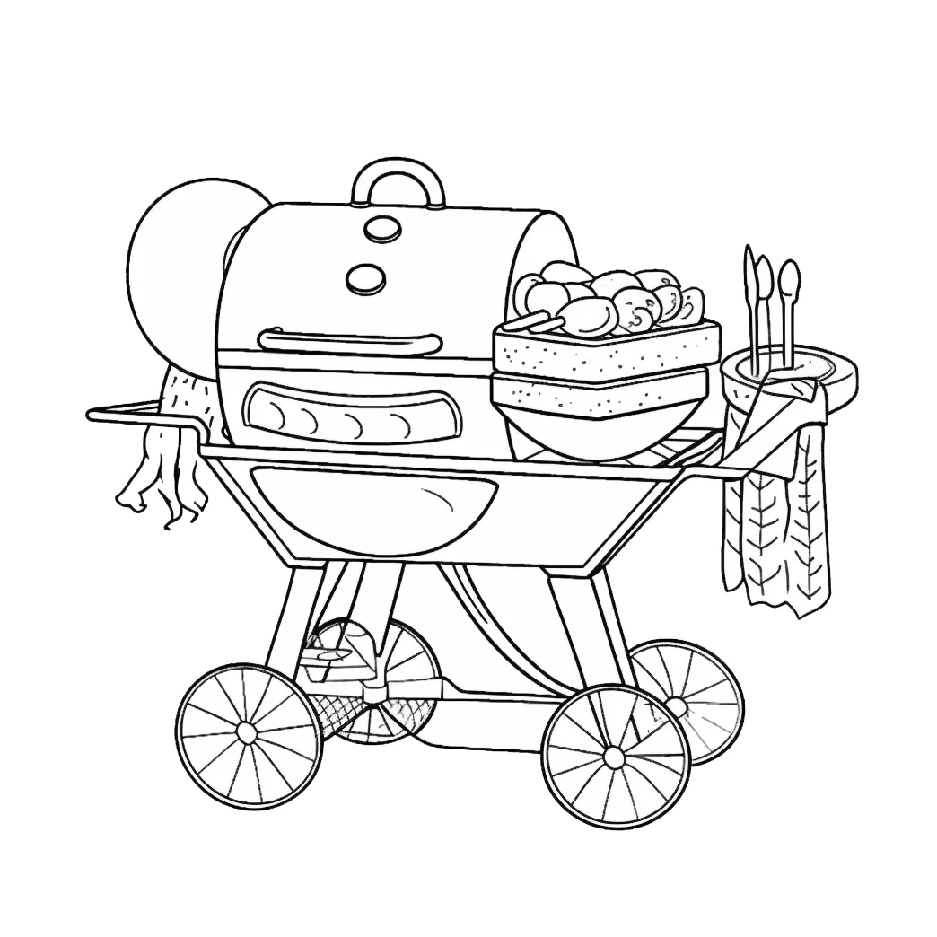 Barbecue coloring pages coloring corner