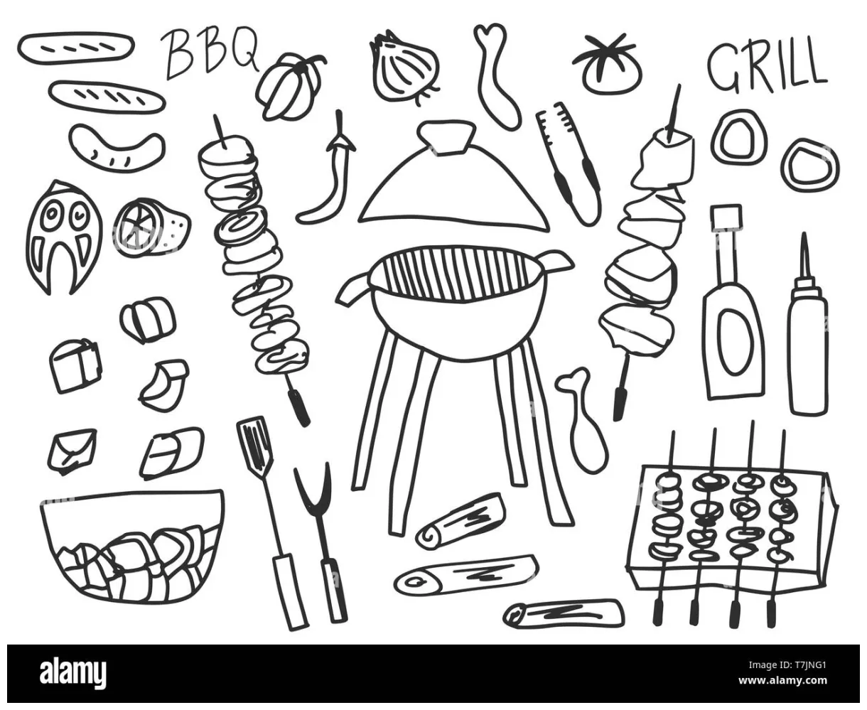 Barbecue coloring coloring pages