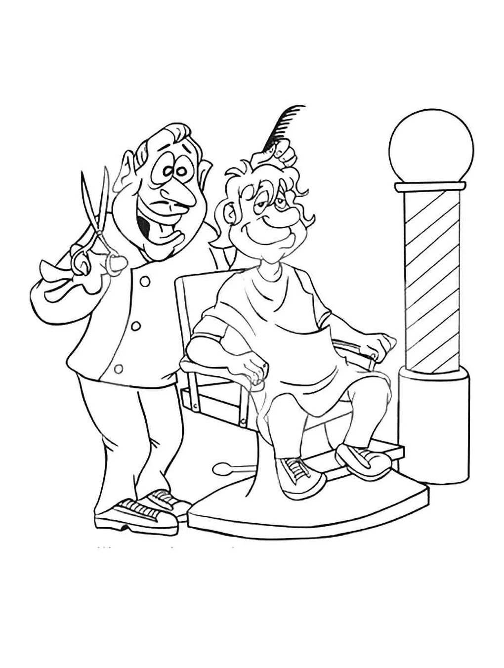 Barber coloring pages