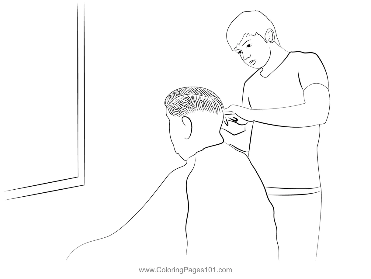 Barber 1 coloring page for kids free barbers printable coloring pages