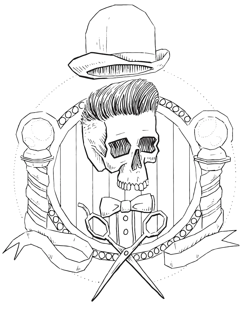 Barbershop Adult Coloring Page - Coloring Home
